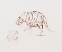 DS Henry Moore (1898-1986) Tiger (c.644) etching printed in red ochre, 1982, signed in pencil,
