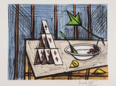 DS Bernard Buffet (1928-1999) Untitled (House of Cards) lithograph printed in colours, signed in