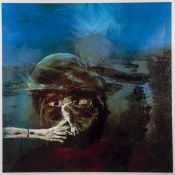 Sidney Nolan (1917-1992) Miner Smoking from, The Miner Series offset lithograph printed in colours,