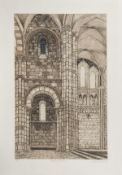 DS Valerie Thornton (1931-1991) Vezelay, Interior etching with aquatint printed in colours, 1974,