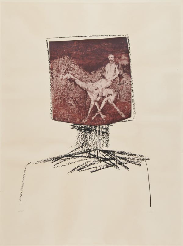 Sidney Nolan (1917-1992) Ned Kelly with Burke and Camel lithograph with screenprint in colours,