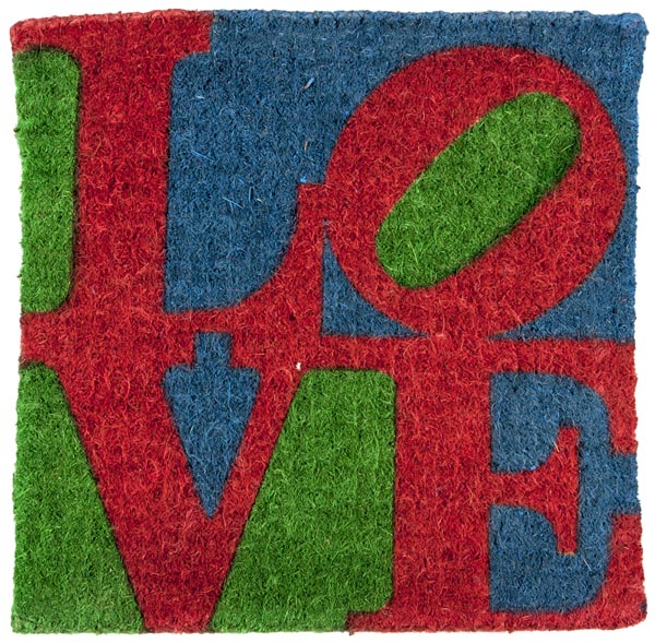 Robert Indiana (b.1928) (after) Classic Love hand-woven coco fibre, ca.2007, with the printed