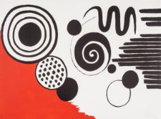 Alexander Calder (1898-1976) Untitled lithograph printed in red and black, ca. 1970, signed in