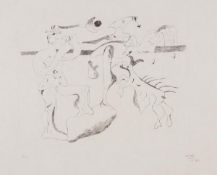DS Joan Mir— (1893-1983) Daphnis et Chloe (d.9) drypoint, 1933, signed and dated in pencil,
