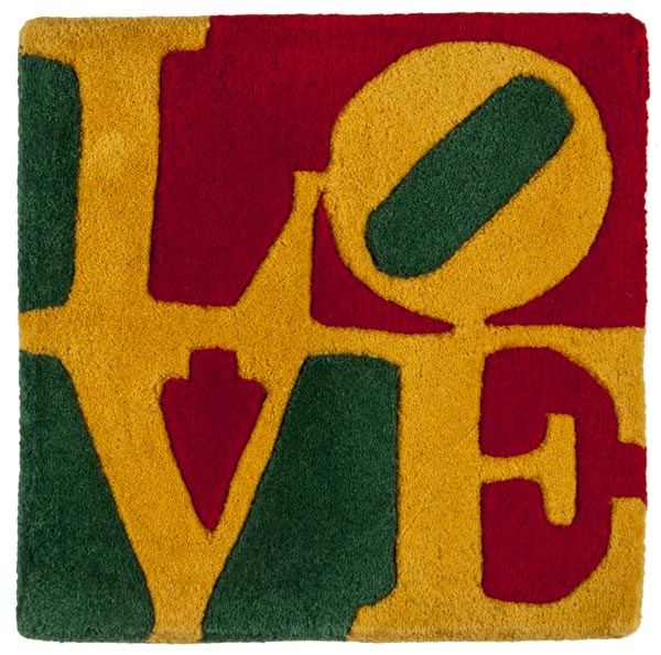 Robert Indiana (b.1928) (after) Summer Love chrome-dyed hand-carved tufted archival wool tapestry