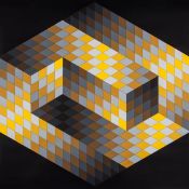 DS Victor Vasarely (1906-1997) Gestalt 2 screenprint in colours, 1970, signed in black ball-point