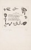 DS Joan Mir— (1893-1983) A poem for Diane Bouchard soft-ground etching, 1947, signed and inscribed