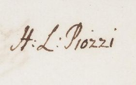 Piozzi  (Hester Lynch, formerly Thrale, née Salusbury, friend of Dr Johnson, author, 1741-1821) 14