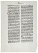 Incunabula.- collection of leaves from incunabula c. 35 ff., including Bible, Venice, Nicolaus