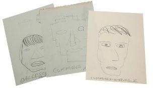 Mailer (Norman) 42 Original Sketches for the Film Adaptation of The Naked and the Dead pencil on