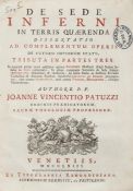 Patuzzi (Joanne Vincentio) De Sede Inferni In Terris Quærenda Dissertatio first edition, double