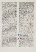 Bartolomeo de San Concordio. Summa de Casibus Conscientiae single f., manuscript on vellum, in