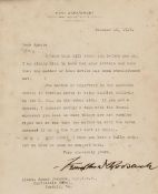 Roosevelt (Franklin D.  as Assistant Secretary of the Navy, President, 1882-1945) Typed Letter