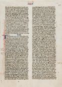 Bible  , Latin, single leaf, Mark ch. 7 v. 30 - ch 9 v. 30, 50 lines, headings and chapter numbers