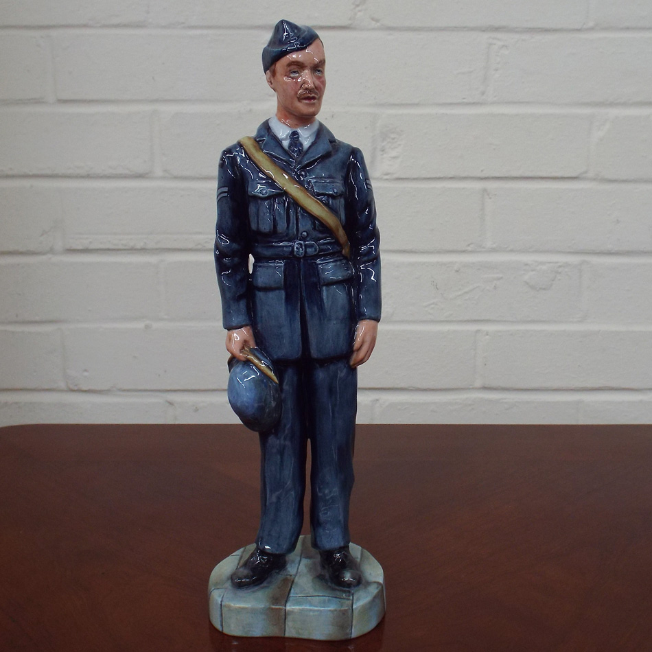 ROYAL DOULTON FINE CHINA MODEL OF ROYAL AIR FORCE CORPORAL WITH CERTIFICATE.