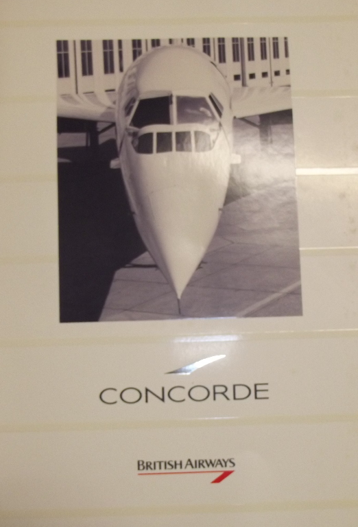 Two Concorde wallets, containing a menu, wine lists, and stationery, and other assorted items (box)