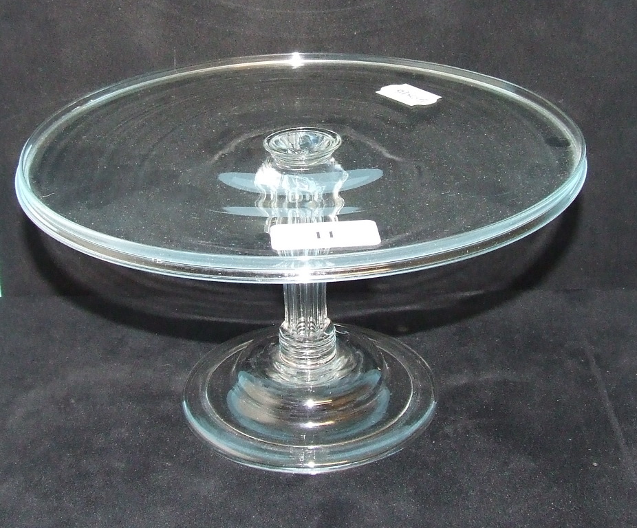 A George III glass tazza, 24.5 cm diameter
