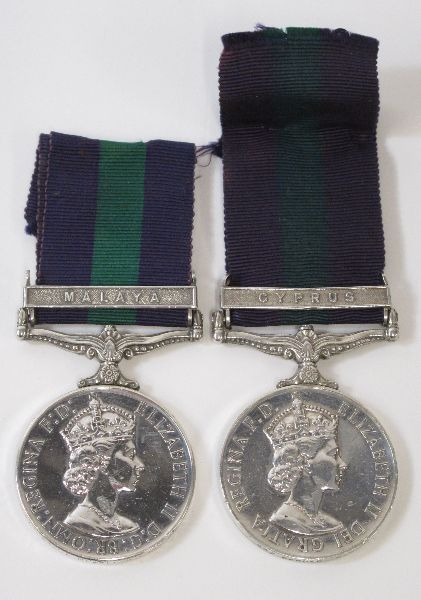 A General Service Medal `Cyprus` 992 Warder H.M. Ali (est. £30-£50) A General Service Medal `Malaya`