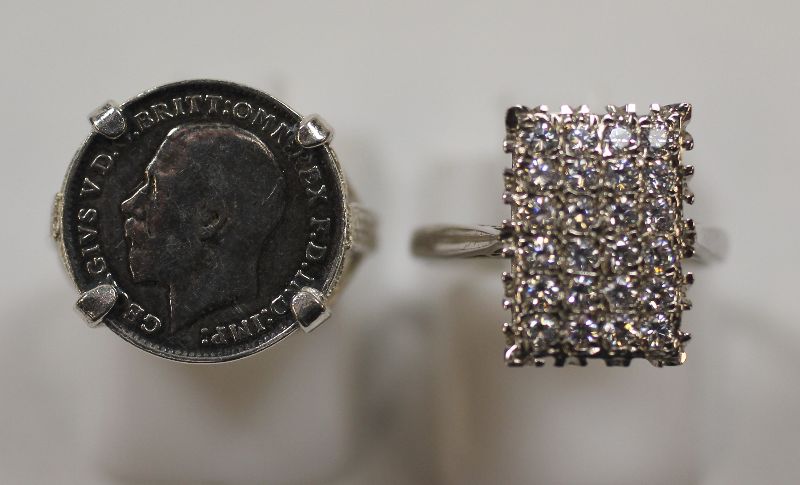 2 X VINTAGE STYLE RINGS STAMPED `SIL` APPROX SIZE L½ AND M½ Bidding is taking place on our sister