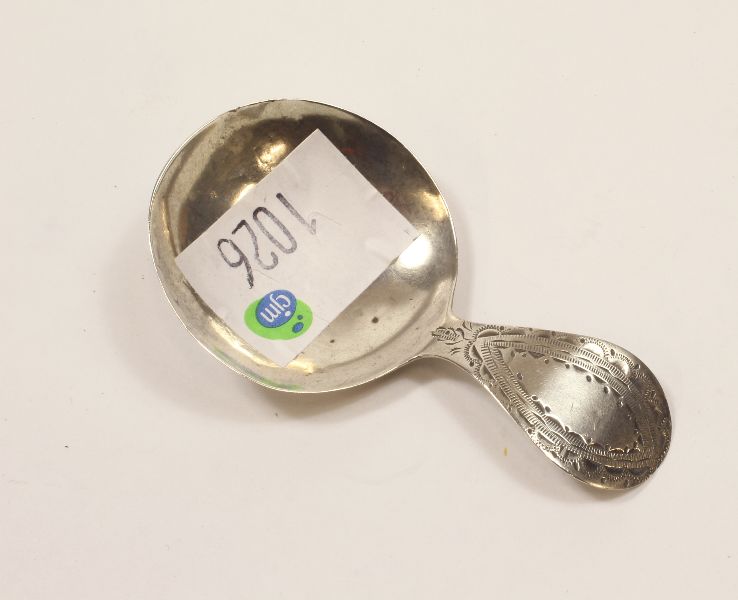 WILLIAM.IV SILVER (LONDON 1832) BRIGHT CUT SILVER CADDY SPOONBidding is taking place on our sister