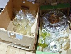 A large quantity cut glass items to include:- stemmed drinking glass and vases (3 boxes)