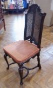 Set of twelve reproduction dining chairs, of revived 17th century style, having cane panelled