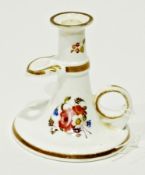 Early 19th century Coalport chamberstick, with circular base, decorated with floral sprays and