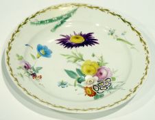 Early nineteenth-century (c. 1814 - 1817) Swansea porcelain plate, painted with bouquets of