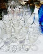 Quantity sherries cotton twist glasses and others