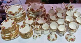 Royal Albert "Old Country Roses" dinner and tea ware, including:- eighteen dinner plates, twelve