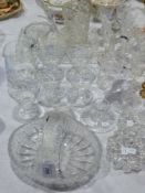 Large quantity of cut drinking glasses and other glass items to include:- candlesticks and ashtrays