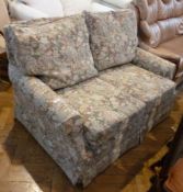 Modern two seater sofa, floral upholstered