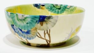 Clarice Cliff 'Viscaria' pattern bowl, 19.5 cms in diameter