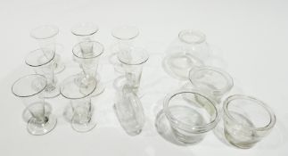 Selection of jelly glasses,  oval glass vase with everted rim, and other glass vases (12)