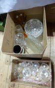 Quantity various cut glass items (2 boxes)