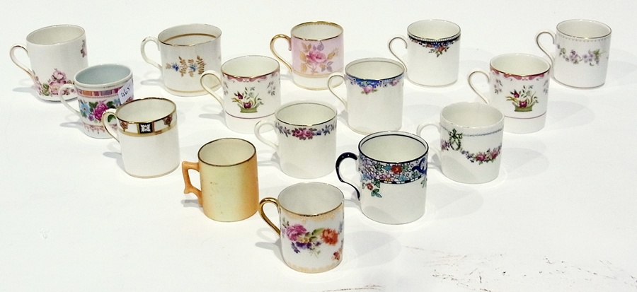 Quantity Wedgwood  and other decorative coffee cans and saucers