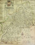 An old engraved map
Gloucestershire with vignette of armorial bearings of the Right. Hon. George