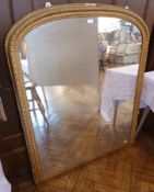 Large gilt overmantel mirror with foliate borders, 136 x 113 cms. approx overall