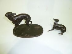 Bronzed effect model of two greyhounds/whippets after Mene (af)