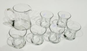 Six waisted glasses and a glass jug (7)