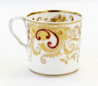 Early nineteenth-century Spode porcelain coffee can, cylindrical, painted to the interior and