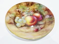 A Royal Worcester porcelain teaplate, painted with fruit by H.H. Price, 16cm diameter