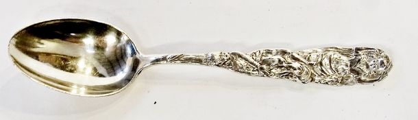 Tiffany & Co sterling child's spoon, the handle decorated with Jack and Jill