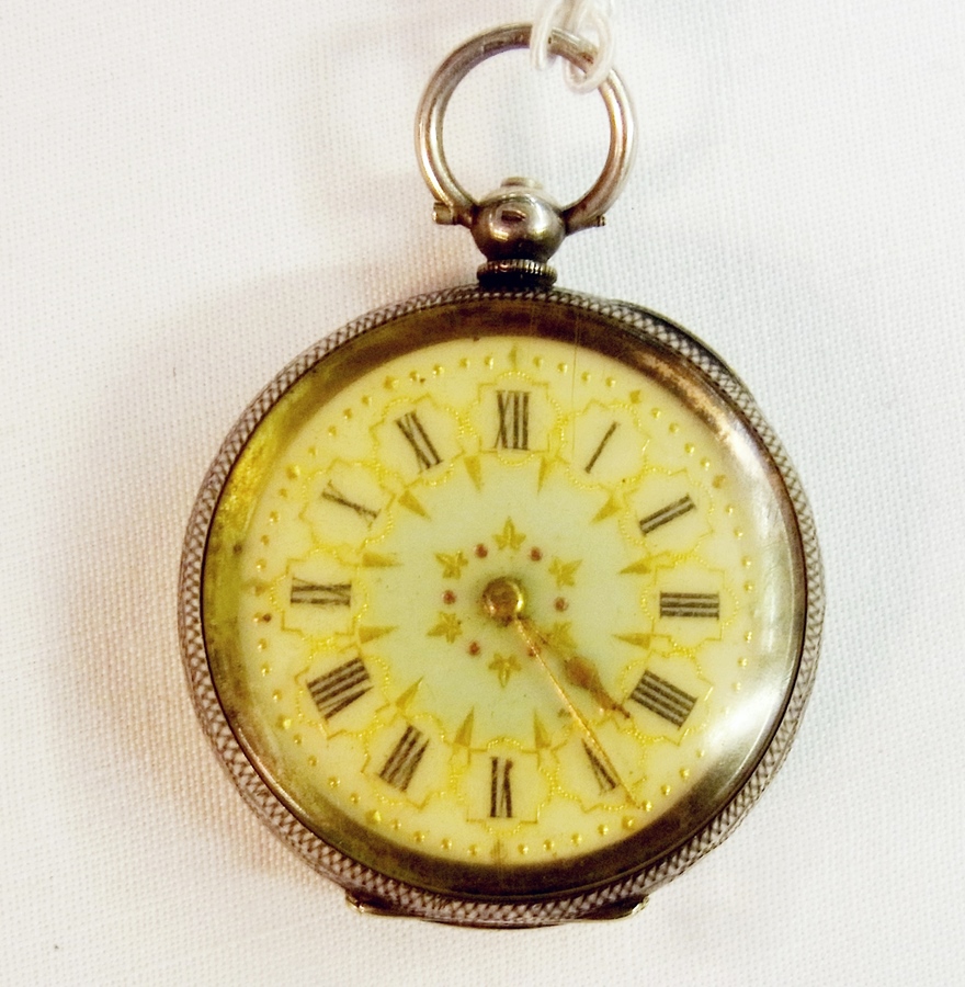 A silver cased open faced pocket watch