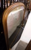 Twentieth century gilt framed overmantel mirror with curved top, 80cm high