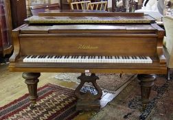 Late 19th Century Bluthner rosewood grand piano on turned and fluted tapering supports and brass