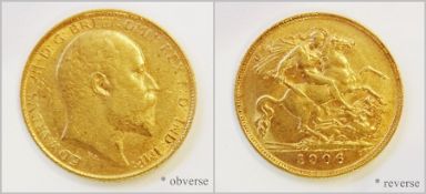 Edwardian half-sovereign 1906