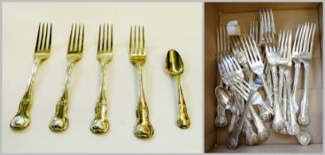 A set of twenty silver Georgian table forks, shell, fiddle and thread pattern, Dublin 1823, maker "