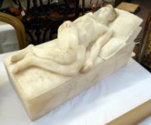ARR
Alabaster sculpture 
Ronald Leigh Holmes (b.1945)
Model of girl reclining in steam of Turkish