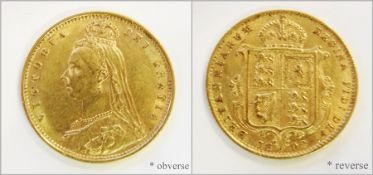 Victorian half-sovereign 1892